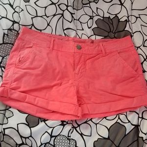 Bright pink summertime shorts